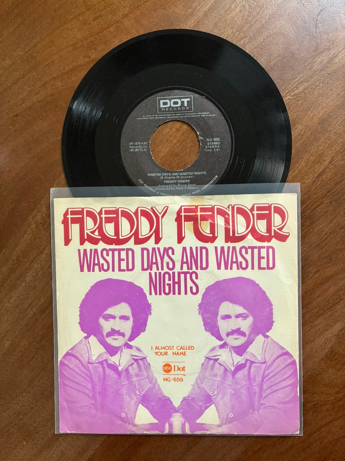 Freddy Fender - Wasted days and wasted nights, Cd's en Dvd's, Vinyl Singles, 7 inch, Single, Ophalen of Verzenden, Zo goed als nieuw