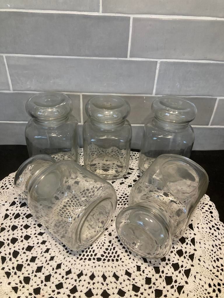 Vintage glazen stopfles (130426c), Ophalen of Verzenden