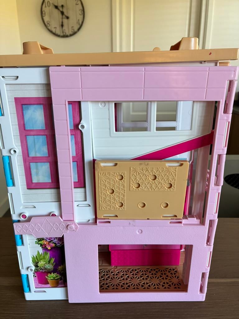 Inklapbaar barbiehuis, Ophalen of Verzenden, Zo goed als nieuw, Poppenhuis