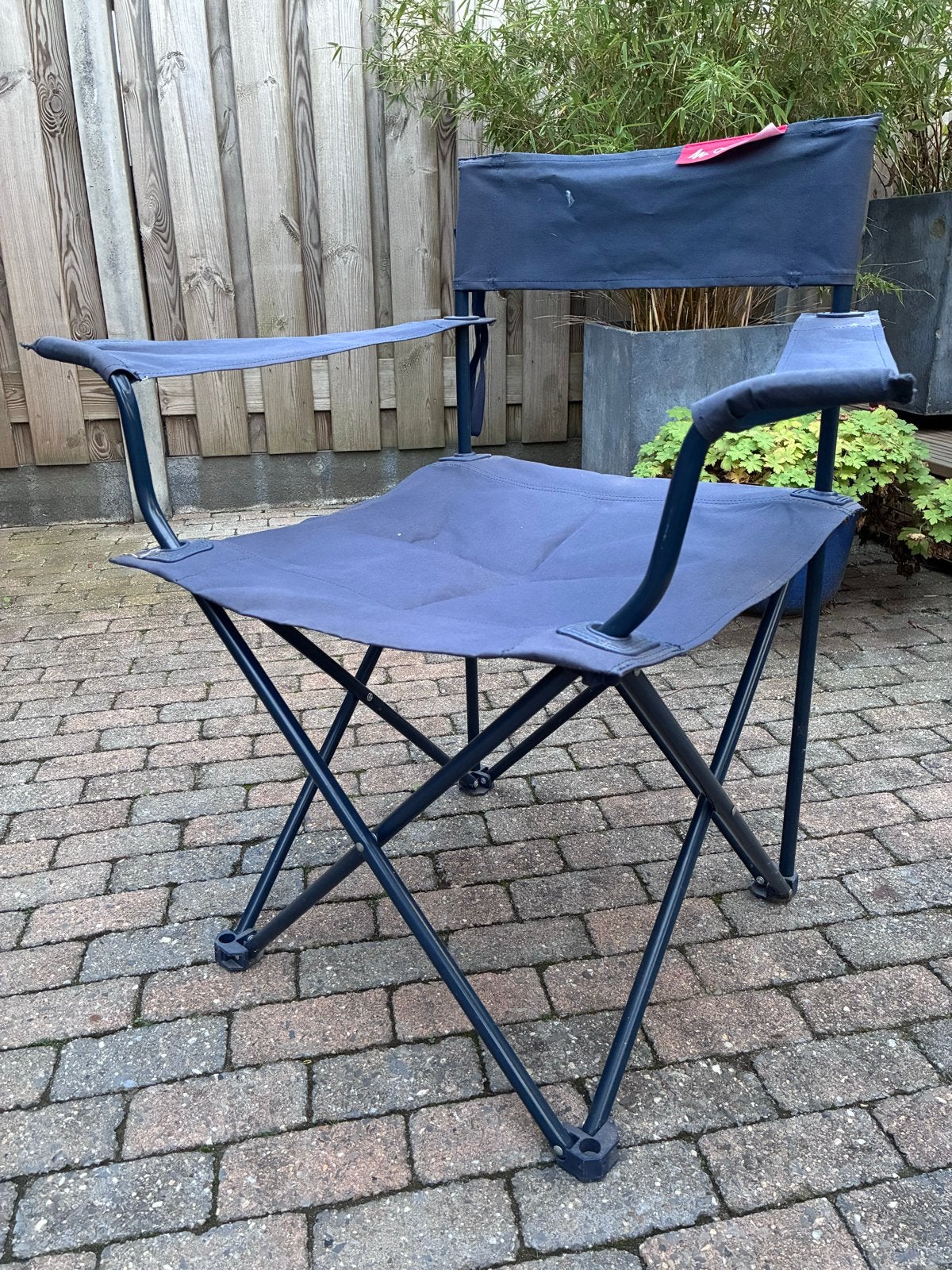 Opvouwbare campingstoel - Blauw, Caravans en Kamperen, Ophalen of Verzenden, Gebruikt
