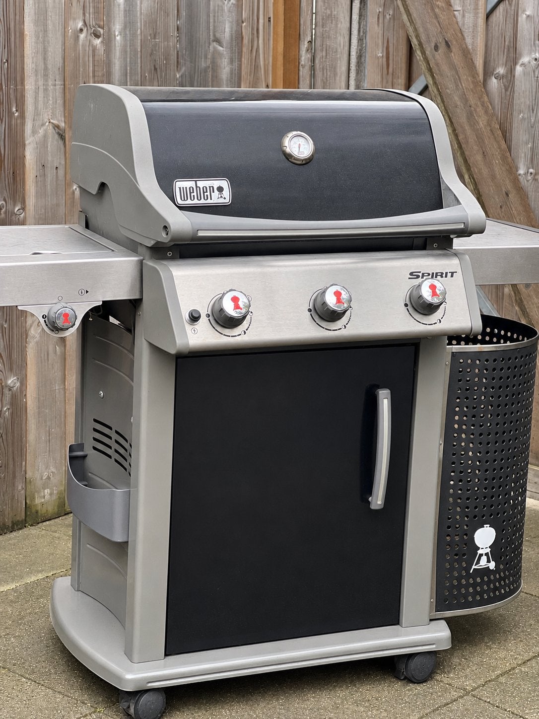 NETTE! Weber Spirit E-320 Premium + ZIJBRANDER! INCL HOES!, Ophalen, Gebruikt