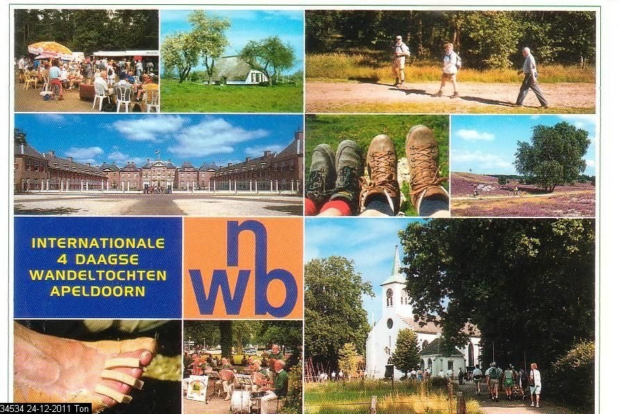 Ansichtkaart 	Apeldoorn	4 daagse wandeltochten	9-luik, Verzenden, 1980 tot heden, Gelopen, Gelderland