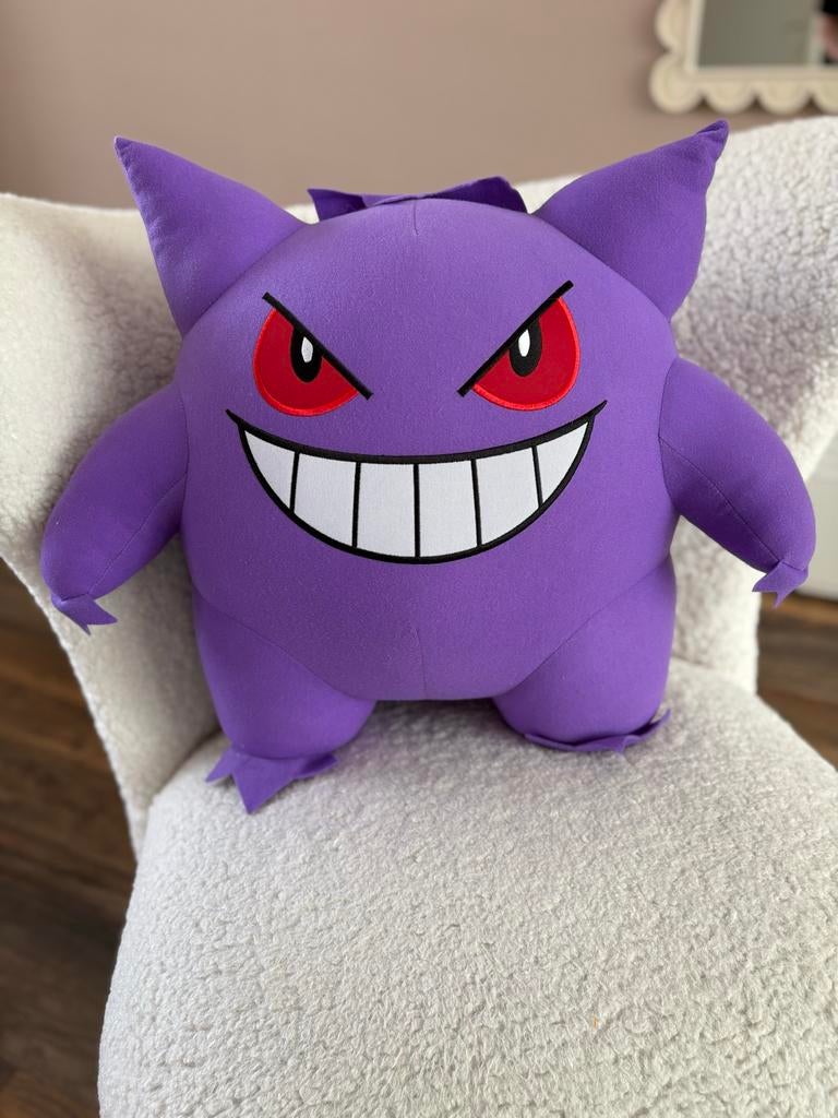 Grote Pokémon Gengar Knuffel - 52 cm breed, 45 cm hoog, Paars, Overige merken, Overige typen, Nieuw
