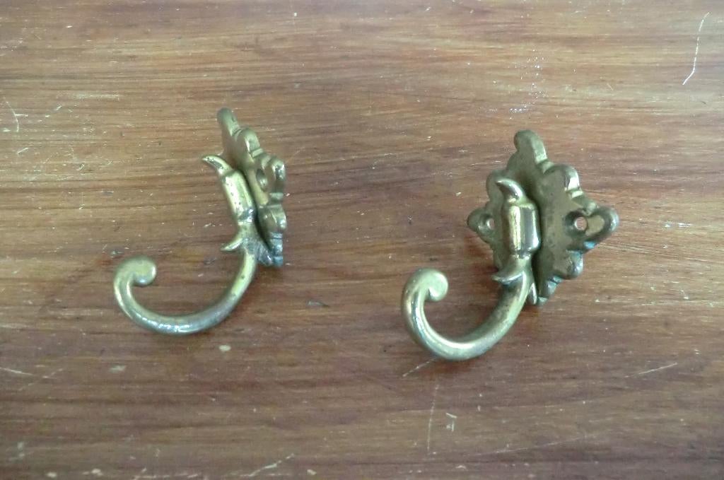 nostalgische metalen kledinghaken - 2 stuks, Antiek en Kunst, Ophalen of Verzenden