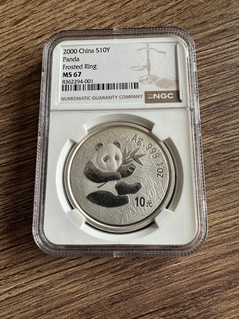 China, zilveren 10 Yuan 2000 in slab., Ophalen of Verzenden, Oost-Azië, Zilver