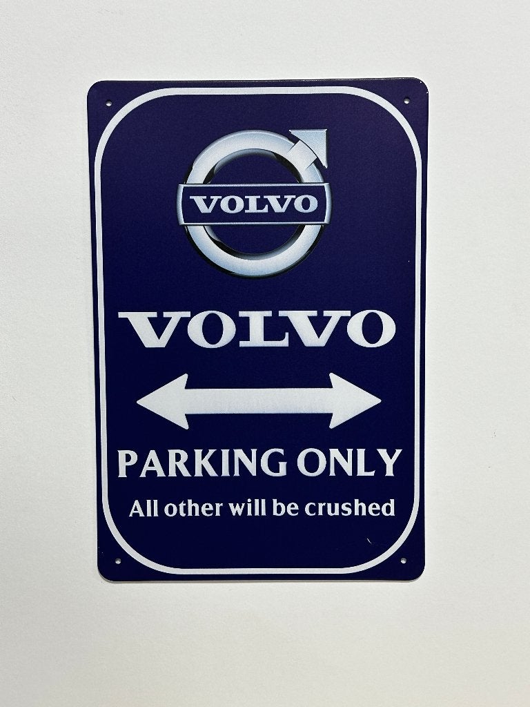 Volvo parking only blauw reclamebord van metaal wandbord, Ophalen of Verzenden, Nieuw, Auto's