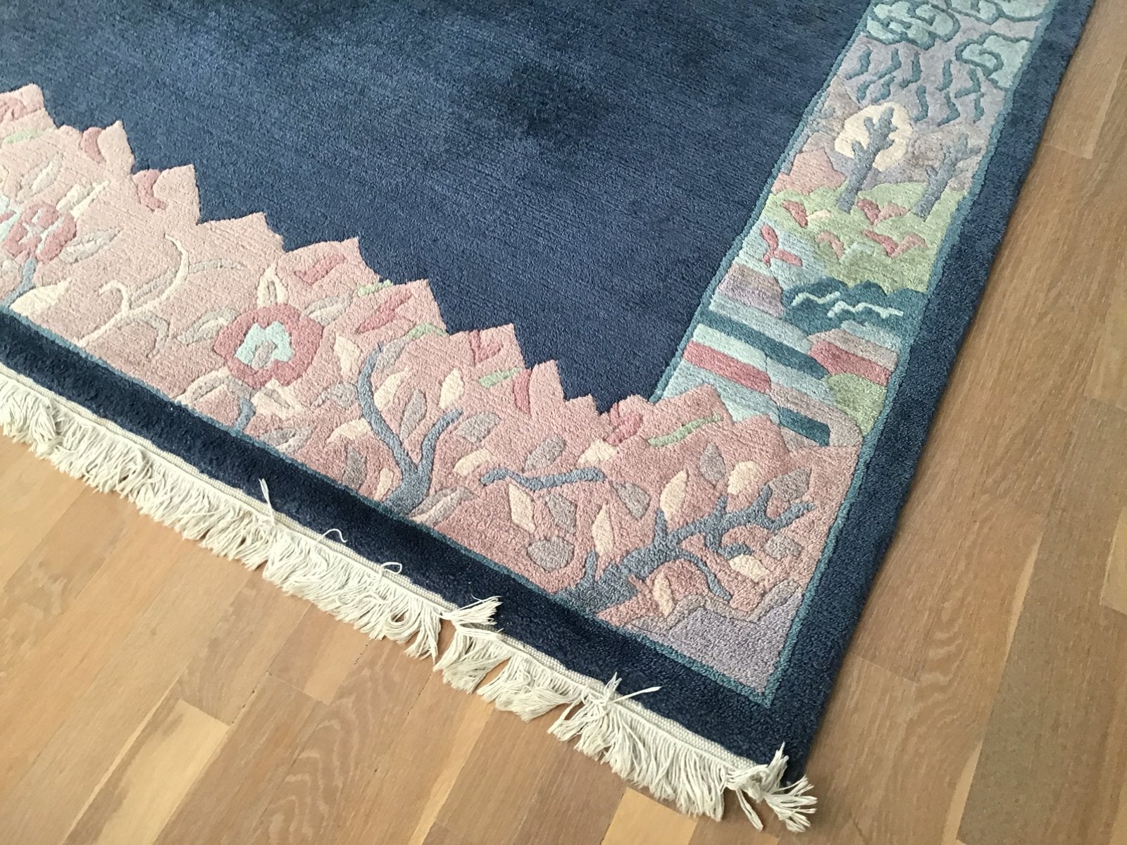 Wollen vloerkleed 2 x 2,5, Huis en Inrichting, Stoffering | Tapijten en Kleden, Ophalen, Gebruikt, Blauw, 150 tot 200 cm