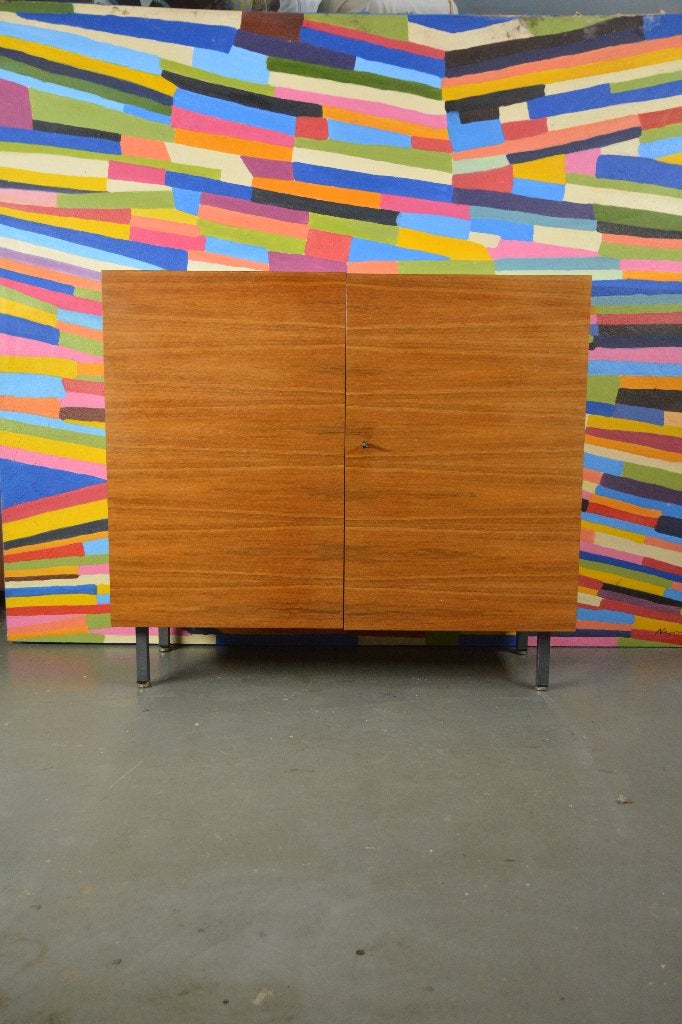 Vintage 70er jaren mahonie studeer kastje bureautje, Huis en Inrichting, Ophalen, Gebruikt, 100 tot 150 cm, Minder dan 150 cm