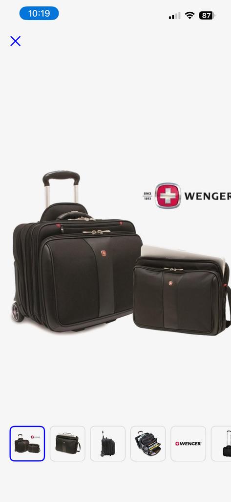 Wenger (voorheen SWISS) Trolley - Ideaal voor zakenreizen, Ophalen, 40 tot 60 cm, 20 tot 30 cm, Zwart