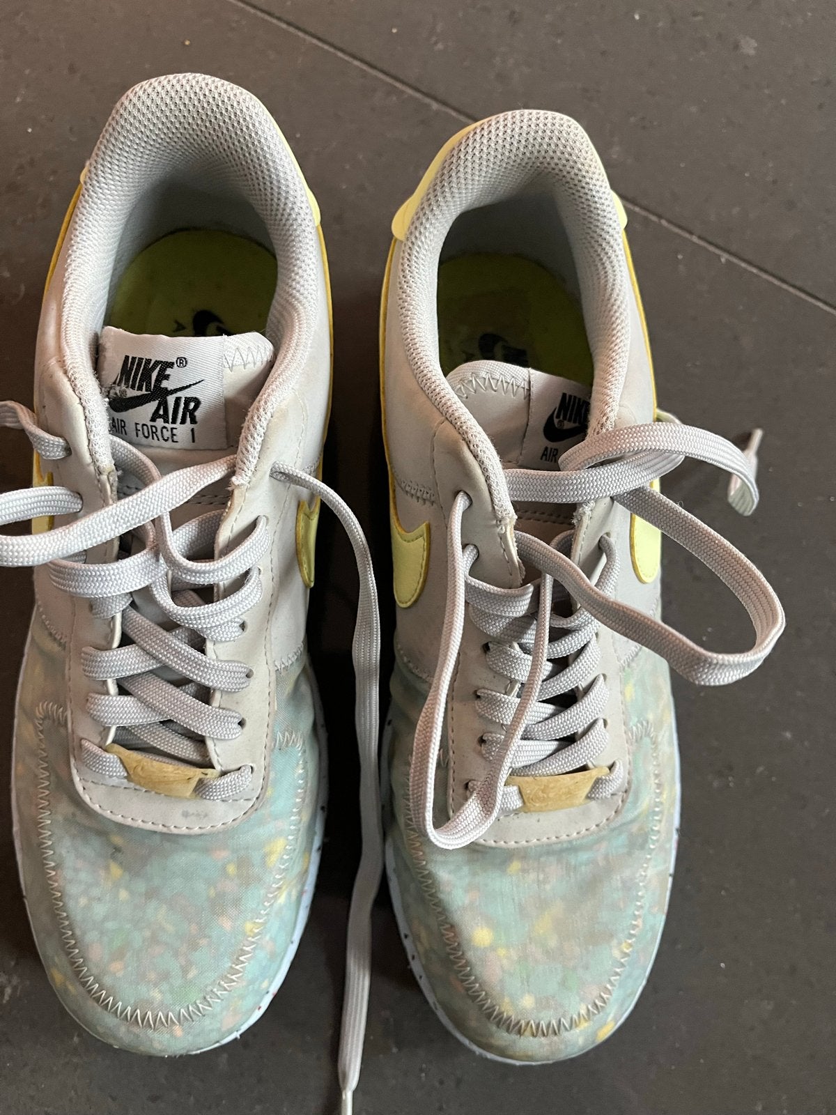Nike Air Force 1 Crater Flyknit sneakers - Maat 38.5, Ophalen, Gedragen, Grijs, Sneakers of Gympen