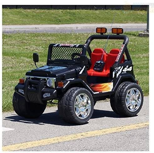 Accu Auto 4X4 JEEP 2-ZITS Twin-Engine Zwart. Incl. RC, Kinderen en Baby's, Ophalen of Verzenden, Nieuw, Overige typen