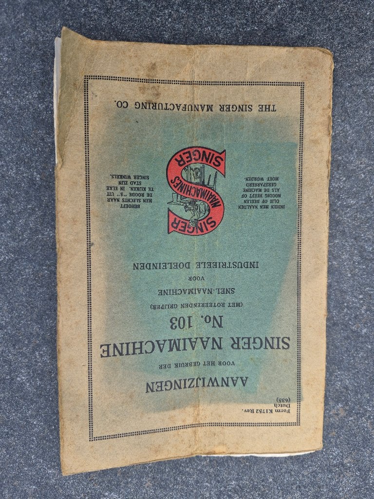 Gebruiksaanwijzing Singer 103, Ophalen of Verzenden
