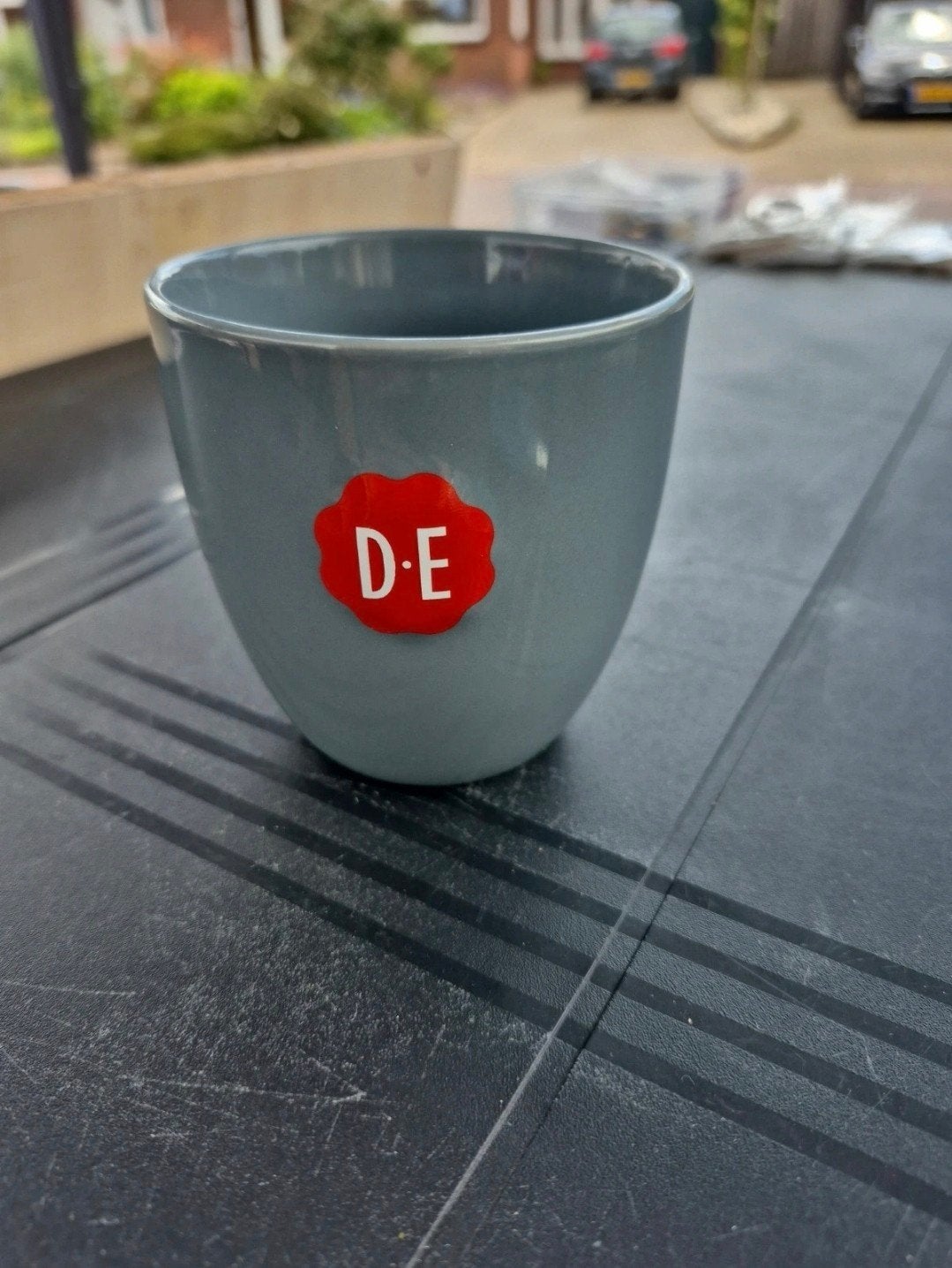 DE Mok Grijs, Keramiek, Ophalen of Verzenden, Zo goed als nieuw, Effen