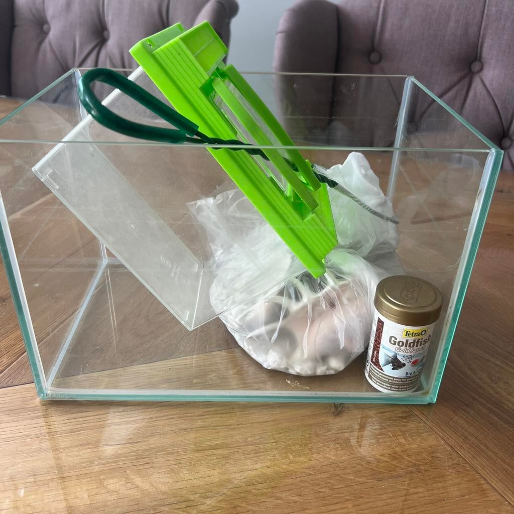Vissenkom met vissen benodigdheden, Ophalen, Zo goed als nieuw, Leeg aquarium