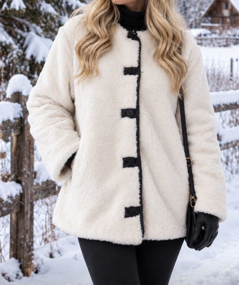 H&M faux fur jas, Ophalen of Verzenden, Nieuw, Maat 38/40 (M), Wit