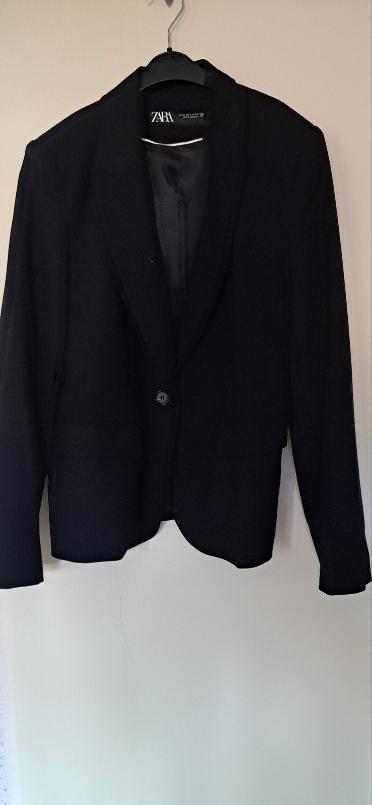 Zwarte Zara blazer, maat 42 (L), Maat 42/44 (L), Ophalen of Verzenden, Zo goed als nieuw, Jasje