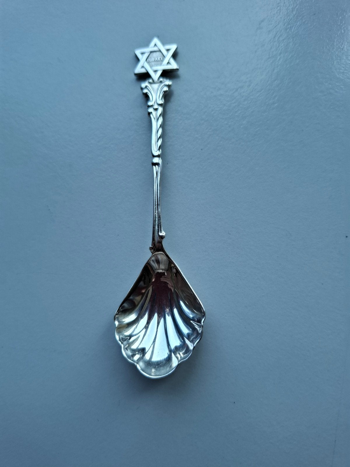 Verzilverde Suikerschep met schelpvorm en Theelepel, Antiek en Kunst, Ophalen of Verzenden