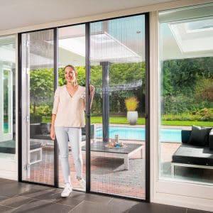 Unilux dubbele plissé hordeur/ wit, Overige materialen, Deurkozijn, 225 cm of meer, Nieuw