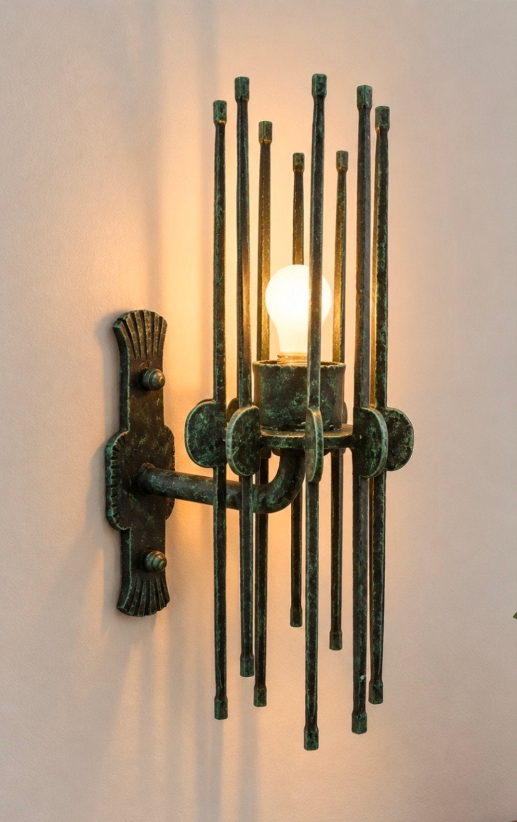 Extreem unieke XXL Brutalistische wandlamp ,kandelaar, Ophalen of Verzenden