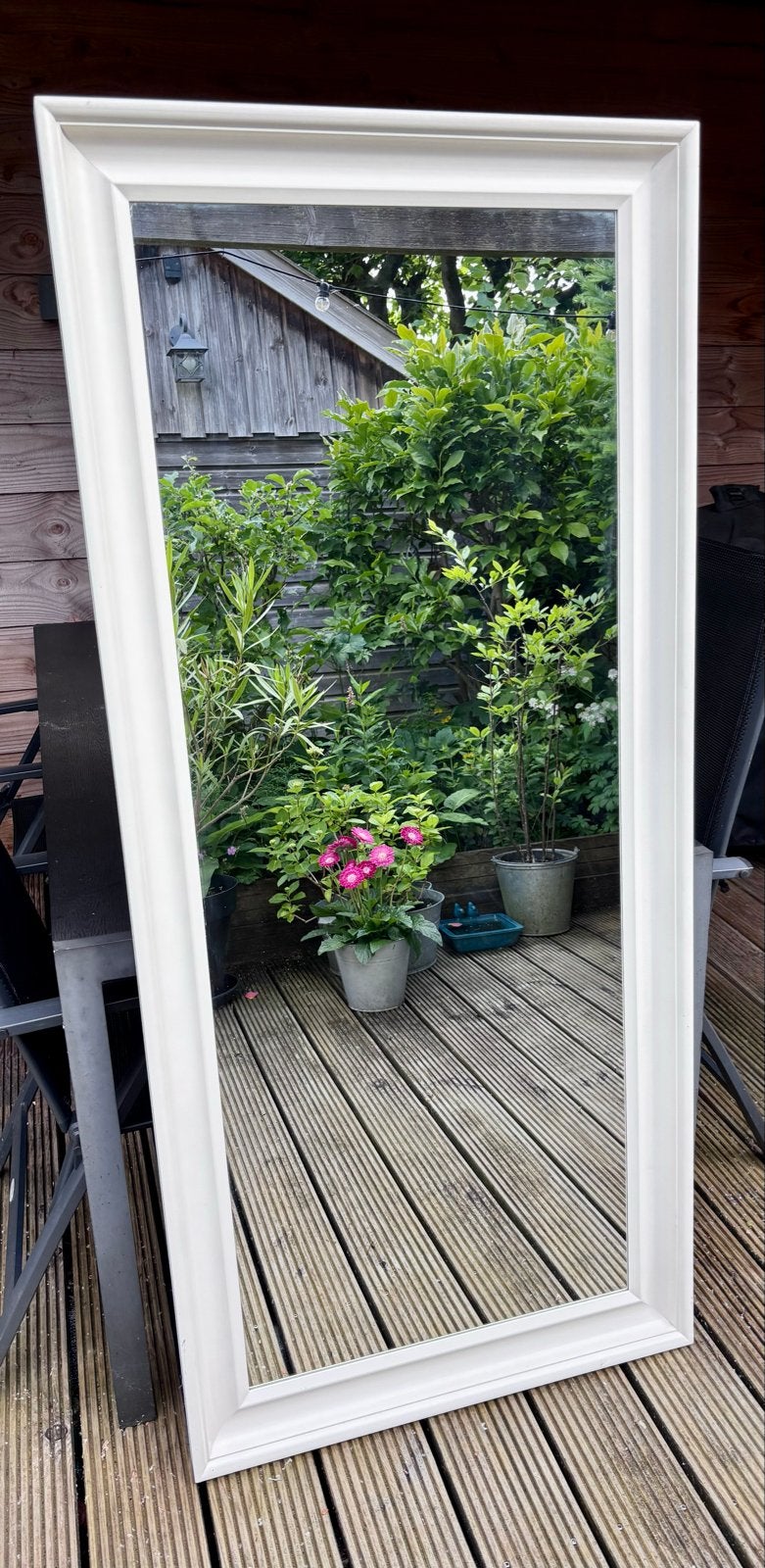 IKEA Hemnes spiegel, wit houten frame 74x165 cm, Ophalen, Gebruikt, 150 tot 200 cm, Rechthoekig