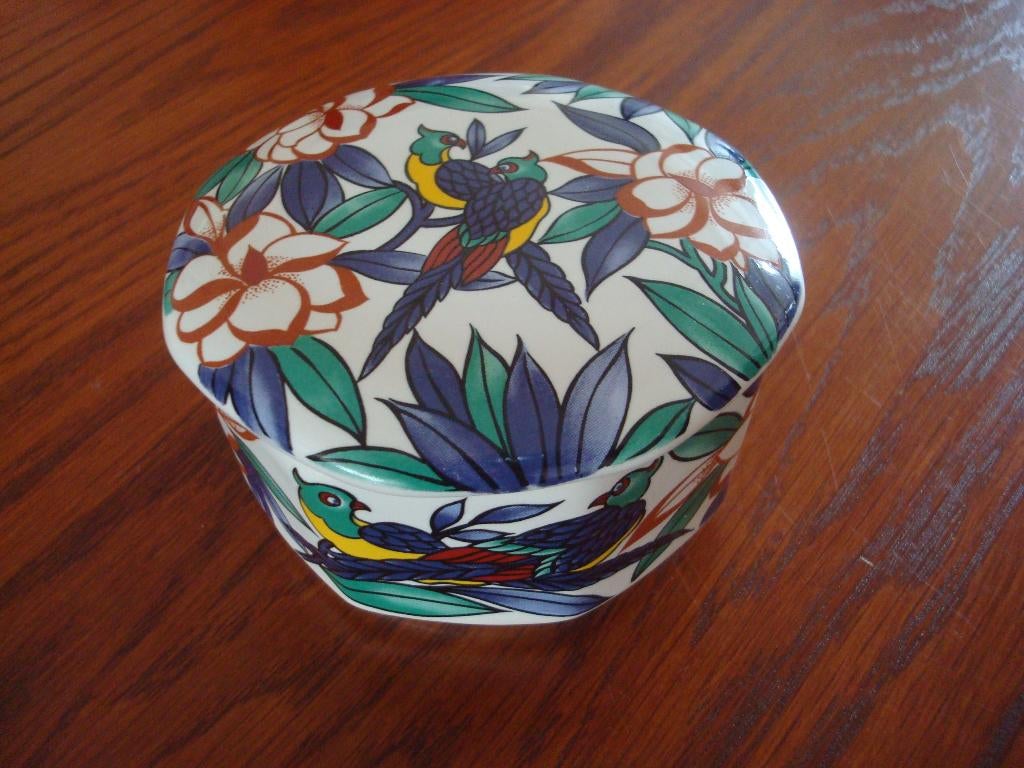 Pot porselein met deksel vogel motief, Antiek en Kunst, Antiek | Porselein, Ophalen of Verzenden