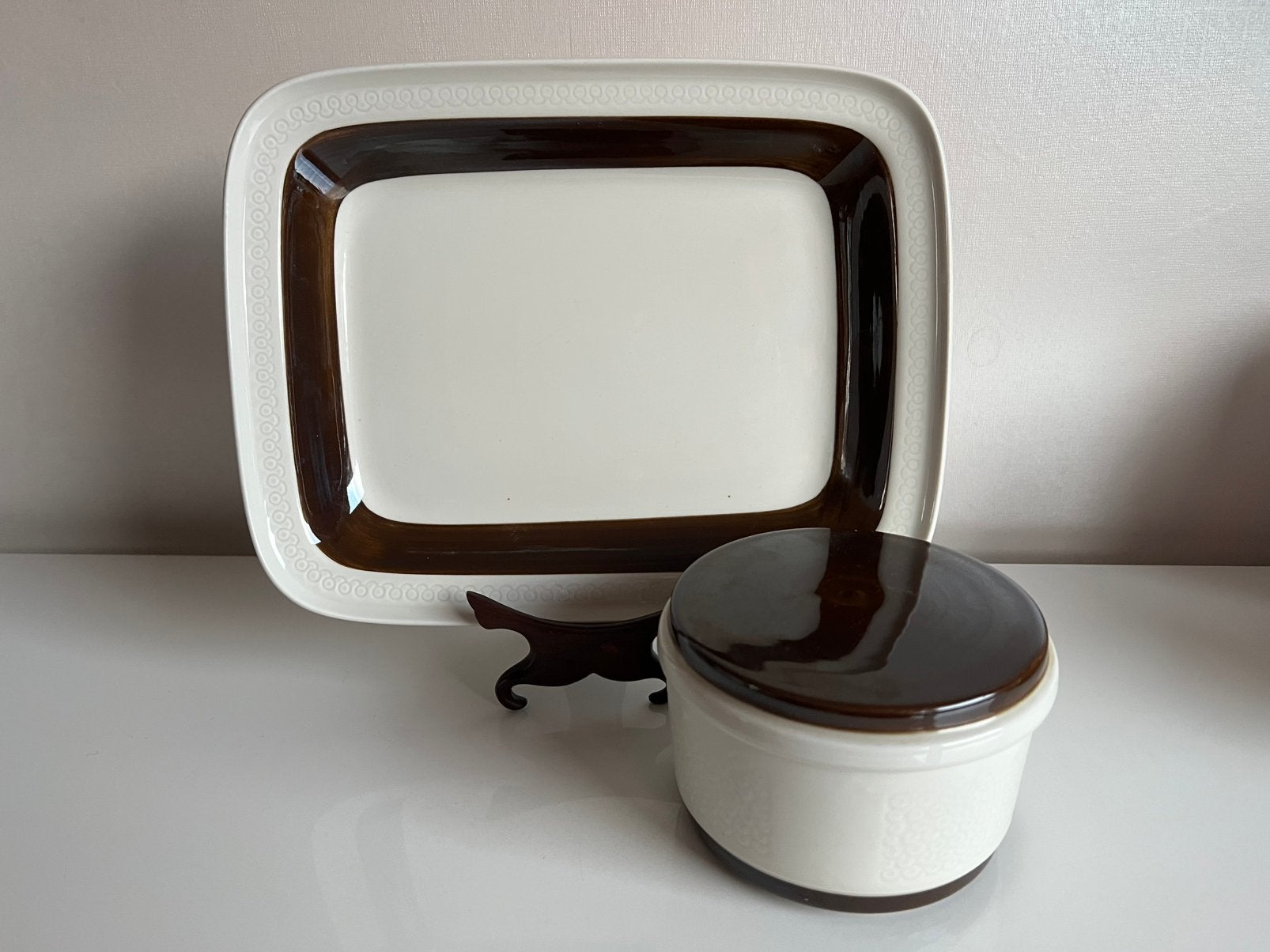 Rorstrand ‘Forma’ Grote Ovenschaal en Boterpot Olle Alberius, Antiek en Kunst, Antiek | Servies los, Ophalen of Verzenden