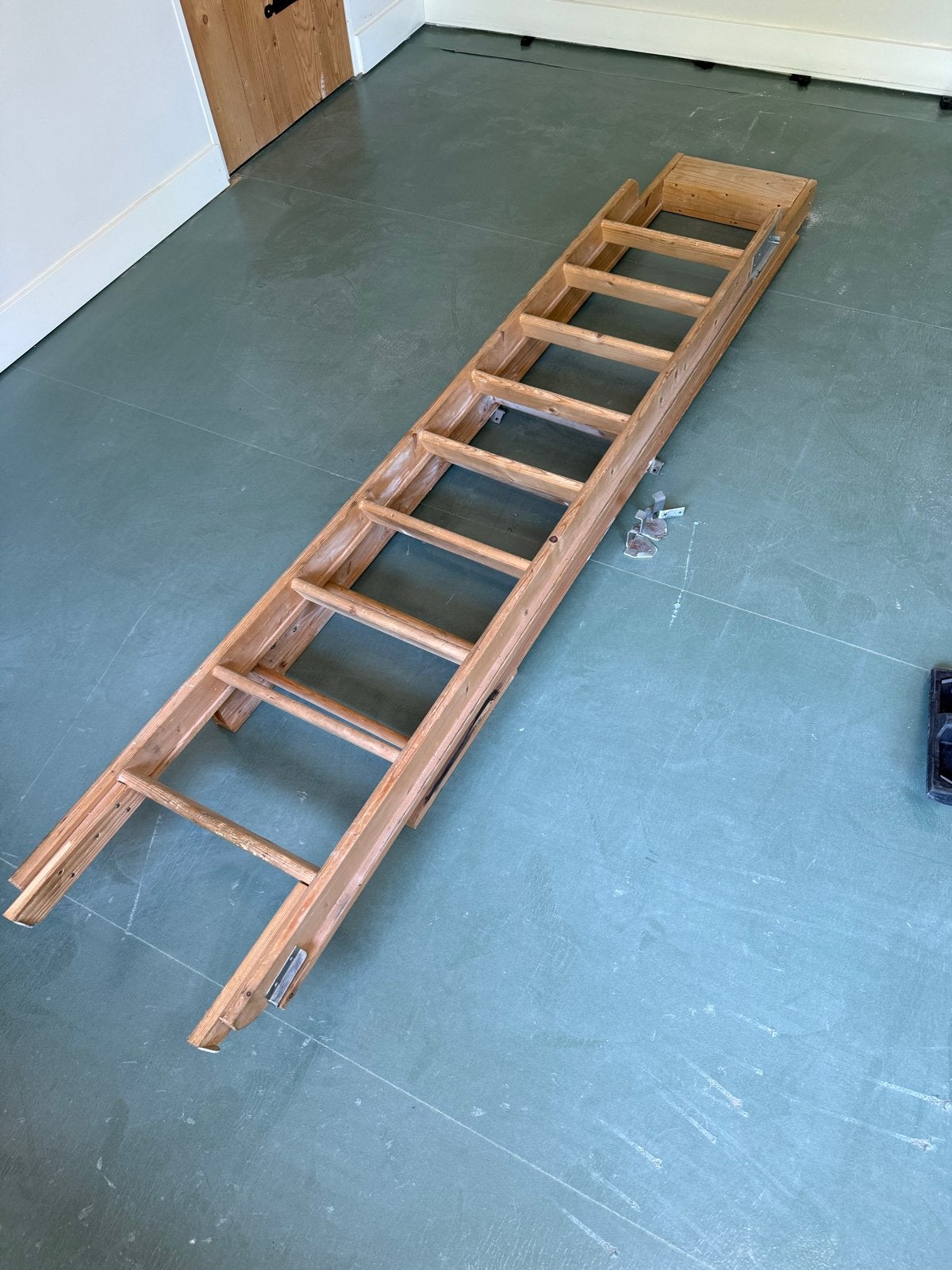 Houten zolderladder / vlizotrap - inschuifbaar, Ophalen, Gebruikt, Ladder, Opvouwbaar of Inschuifbaar