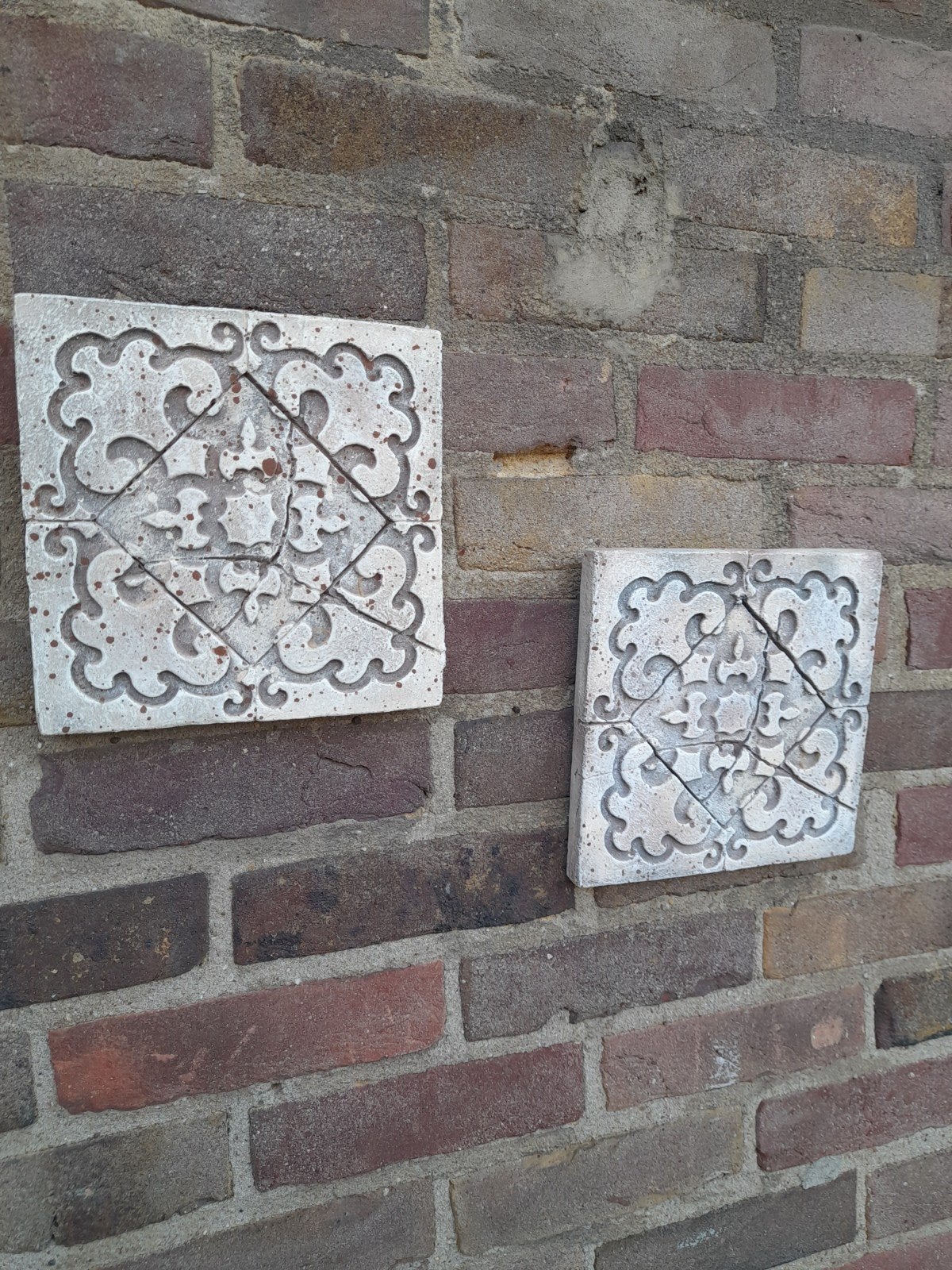 2x  landelijk brocante vintage tuin wand decoratie, Ophalen, Gebruikt