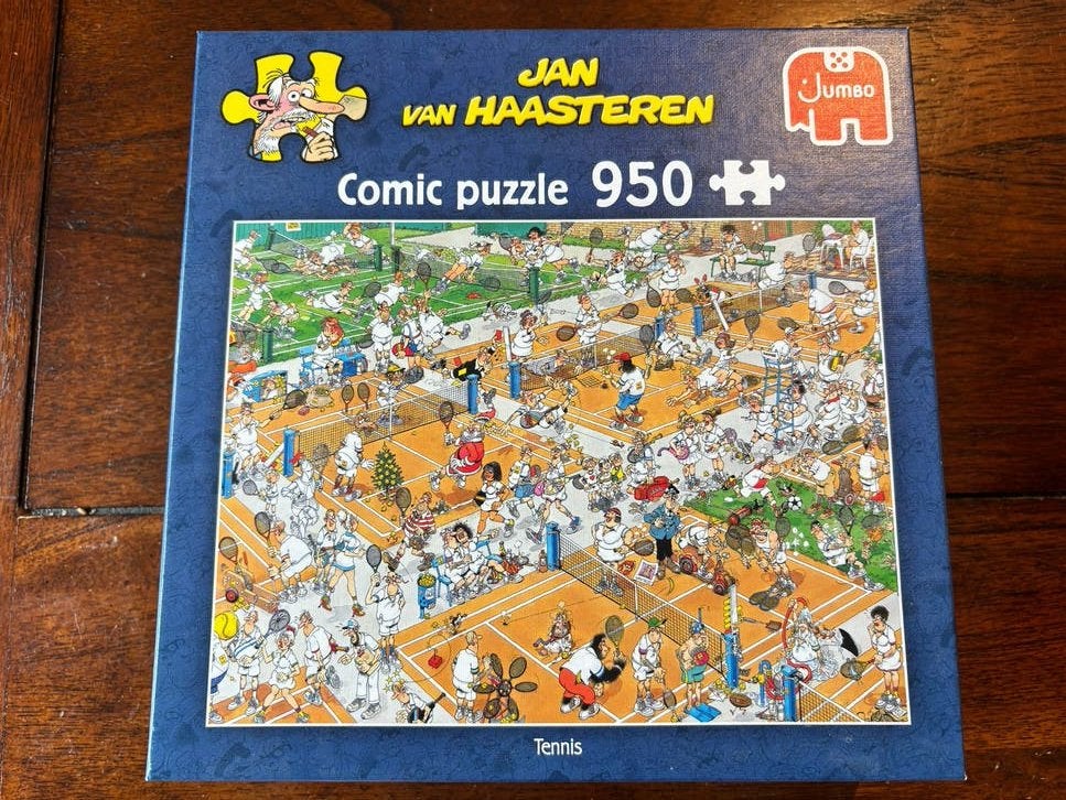 Jan van Haasteren Comic Puzzel Tennis 950 stukjes, Ophalen, 500 t/m 1500 stukjes, Gebruikt, Legpuzzel