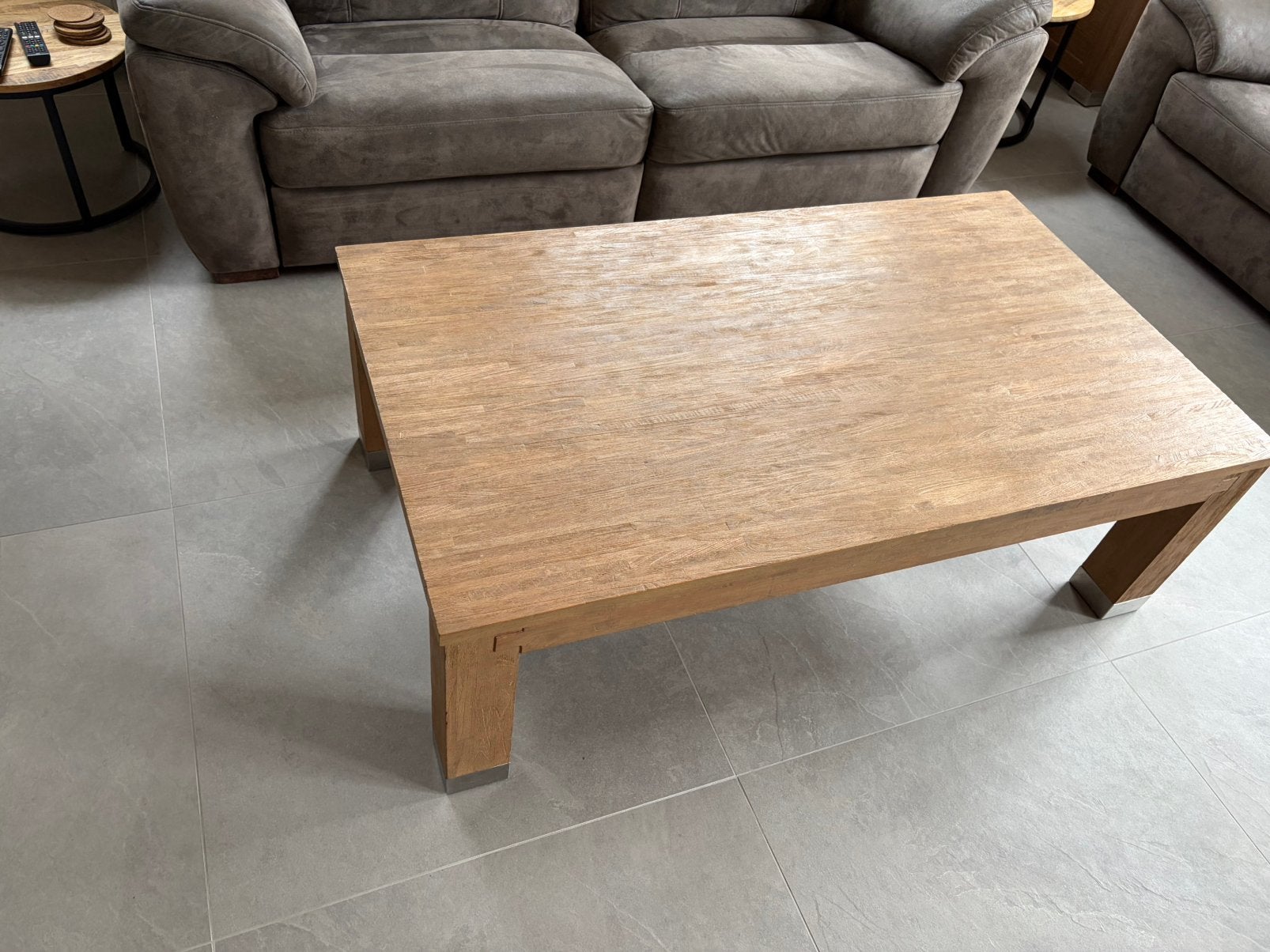 Salontafel van teakhout, Ophalen, 100 tot 150 cm, Teakhout, 50 tot 100 cm