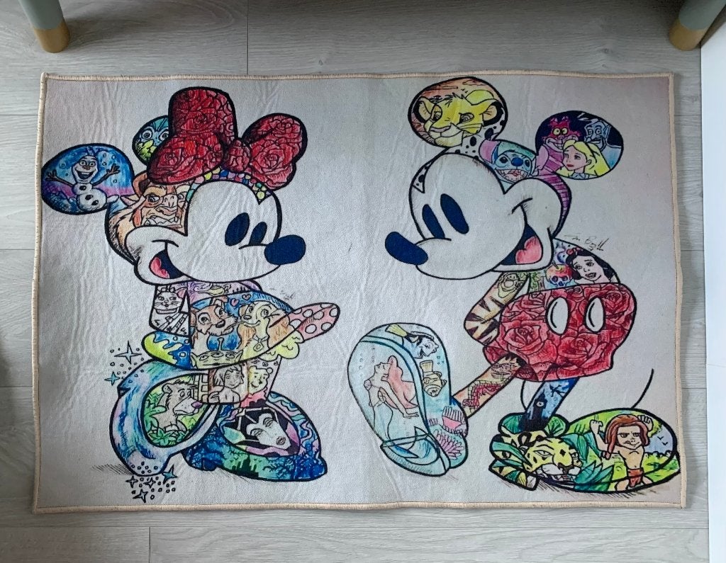 Mickey Mouse mat/ kleedje, manden, deken, canvas/ doek!, Verzenden, Rechthoekig, 50 tot 100 cm, 50 tot 100 cm