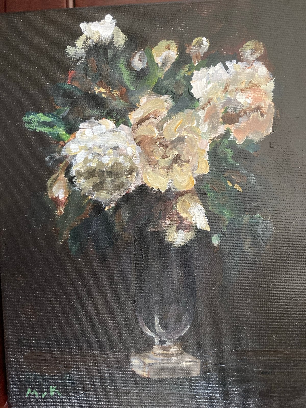Stilleven met bloemen, Bloemen, Acrylverf, Doek, Ophalen of Verzenden