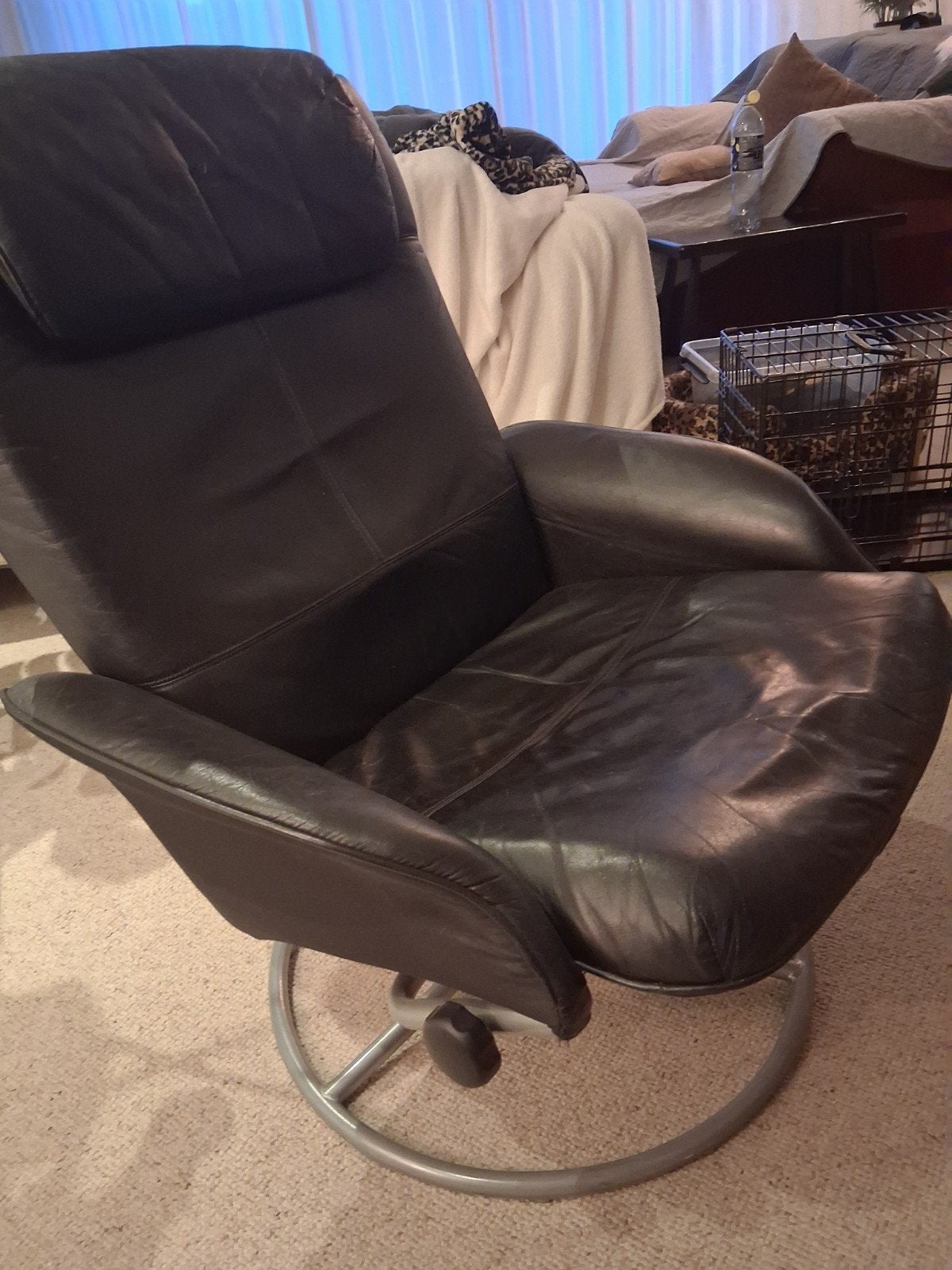 vintage lederen fauteuil ikea, Ophalen, 75 tot 100 cm, 50 tot 75 cm