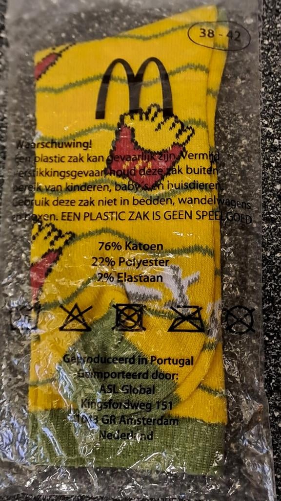 Mcdonalds sokken nieuw maat 38-42., Gebruiksvoorwerp, Mcdonalds, Nieuw, Ophalen of Verzenden