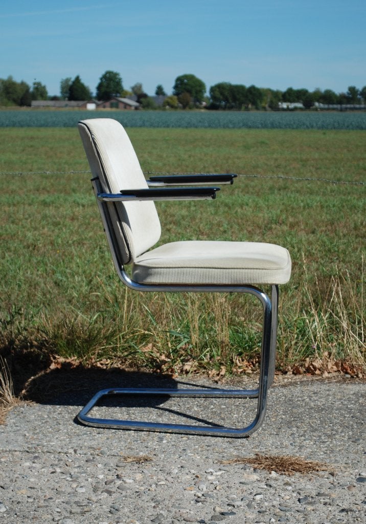 Vintage buisframe stoel met sledeframe, Huis en Inrichting, Ophalen, Gebruikt, Overige kleuren, Onbekend