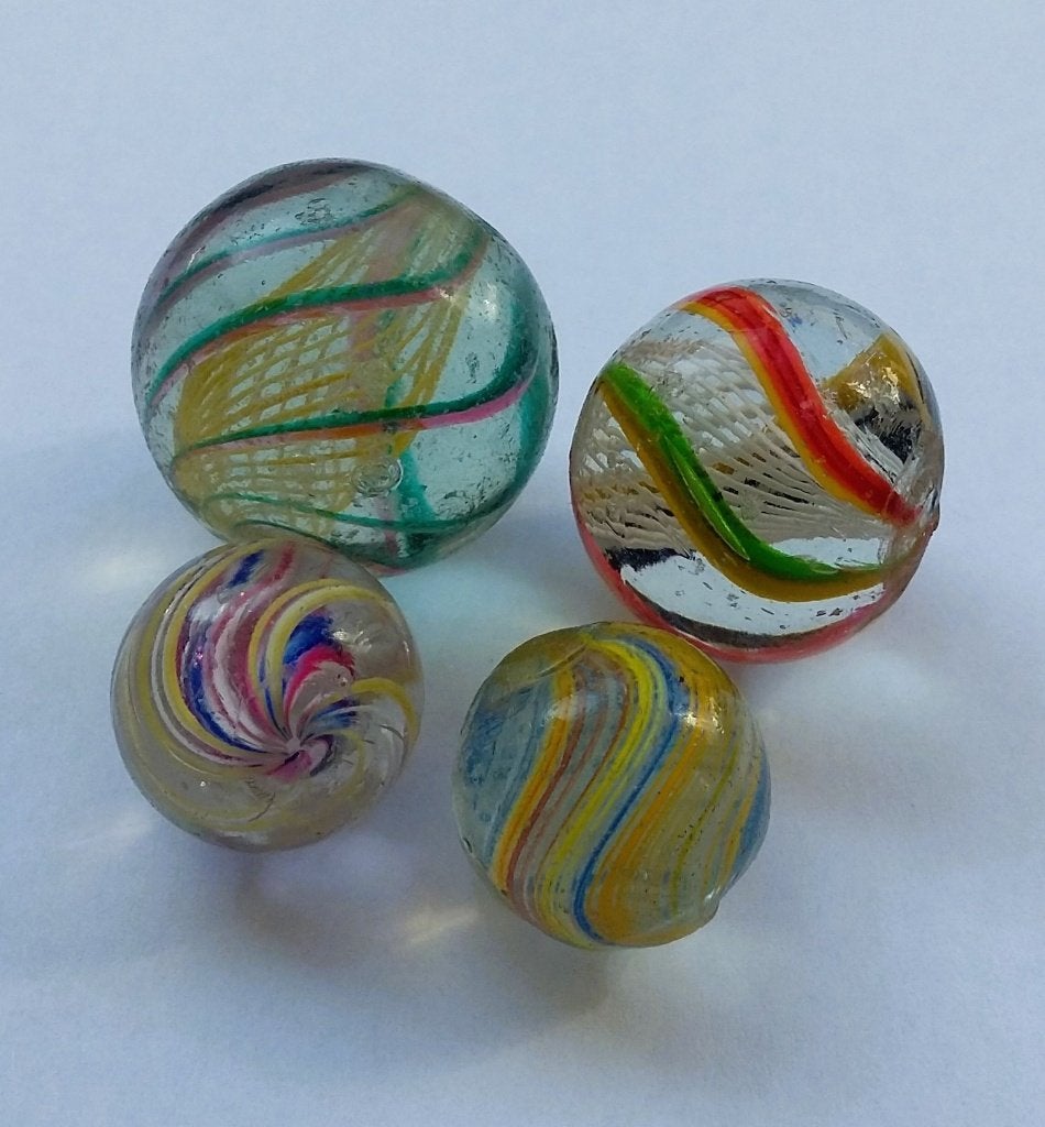 Omstreeks 1850 -1900 Bodemvondst Glazen Knikker Knikkers, Antiek en Kunst, Ophalen of Verzenden