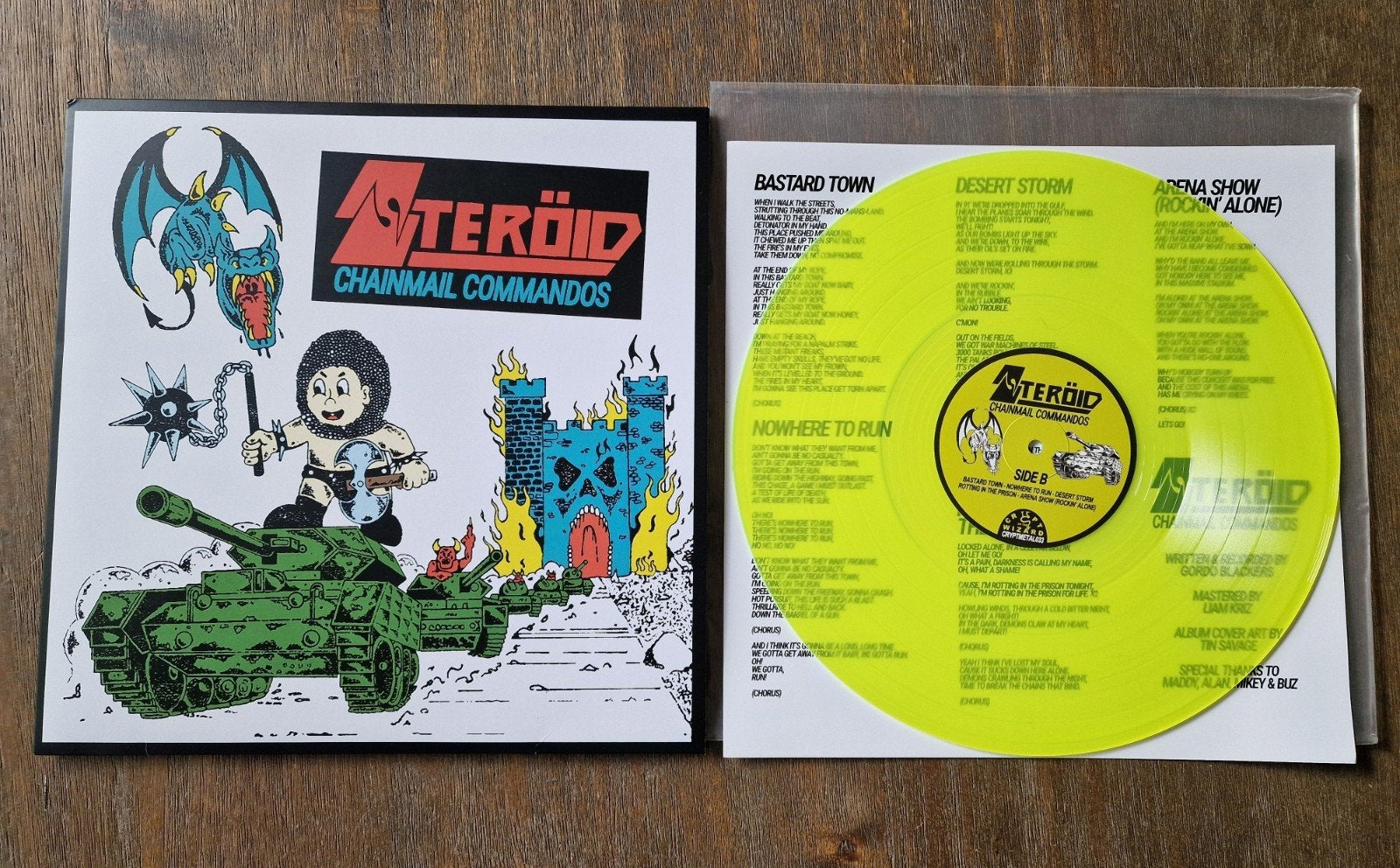 Steroid Chainmail Commando's Toxic Neon Yellow vinyl, Cd's en Dvd's, LP, Colored vinyl, Ophalen of Verzenden, Zo goed als nieuw