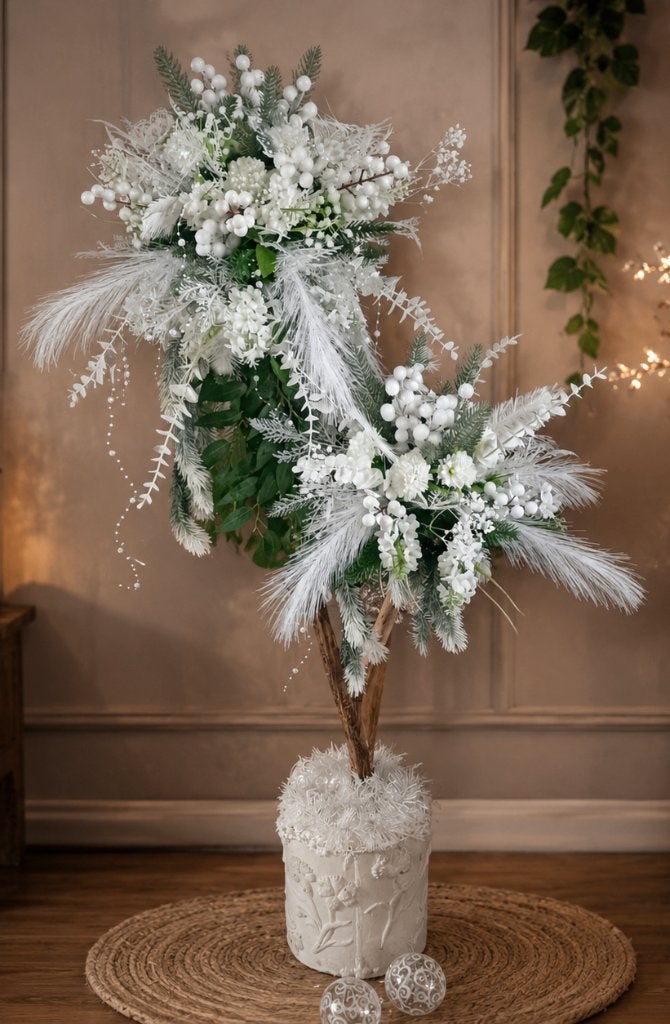 Deco Bloemstuk, Ophalen, Nieuw, Wit, Handgemaakt