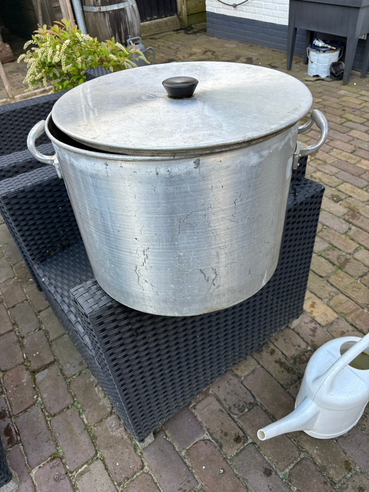 Grote Haster's HMF Aluminium Fabriek Pan met Deksel, Huis en Inrichting, Keuken | Potten en Pannen, Ophalen of Verzenden, Gebruikt