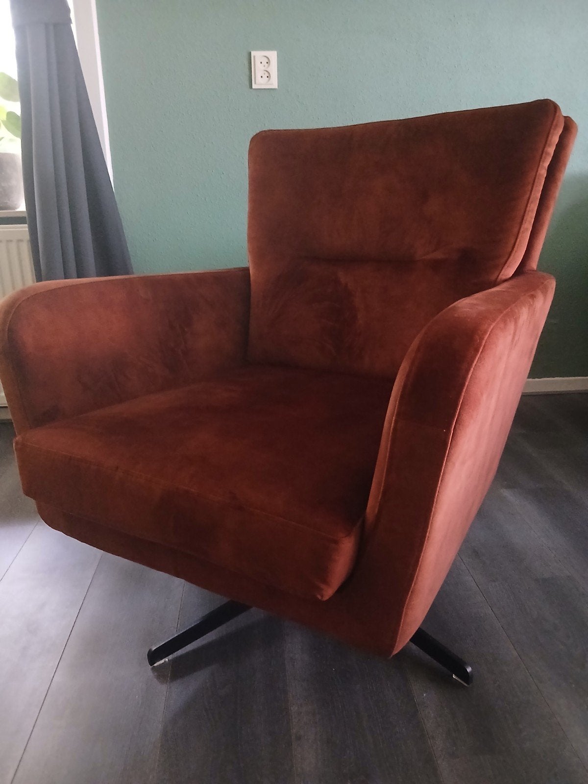 Louise Draaifauteuil - Adore Copper Stof, Huis en Inrichting, Ophalen, Gebruikt, 75 tot 100 cm, Stof