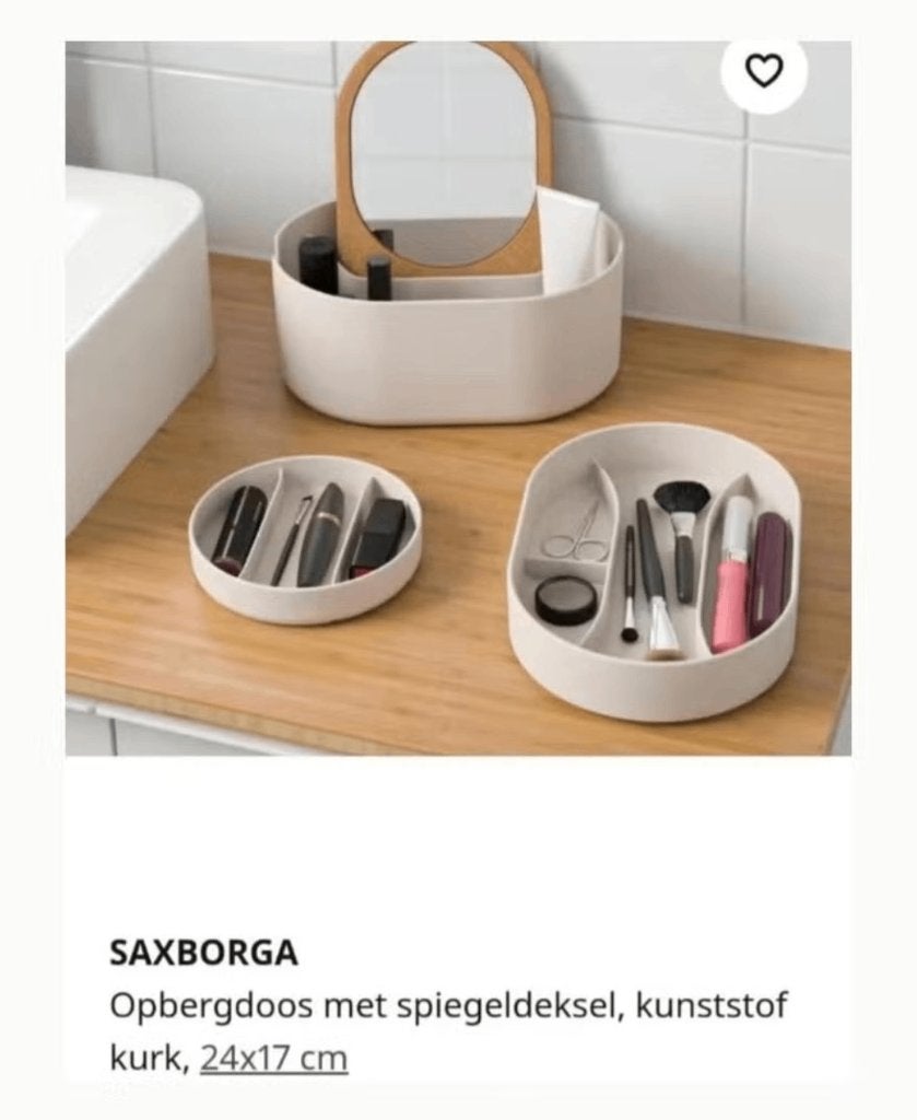 Make up opbergdoos met spiegel, Gehele gezicht, Beige, Nieuw, Ophalen of Verzenden