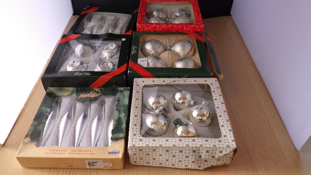 26 vintage kerstballen van glas, Diversen, Kerst, Ophalen of Verzenden