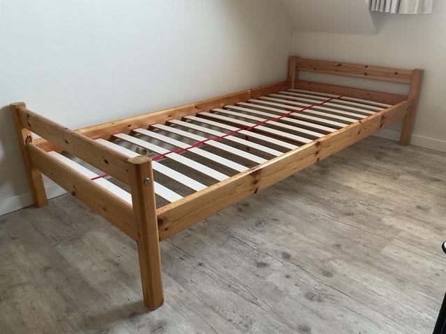 Bed 1-persoons Grenen Hout, Ophalen, Gebruikt, 90 cm, Eenpersoons
