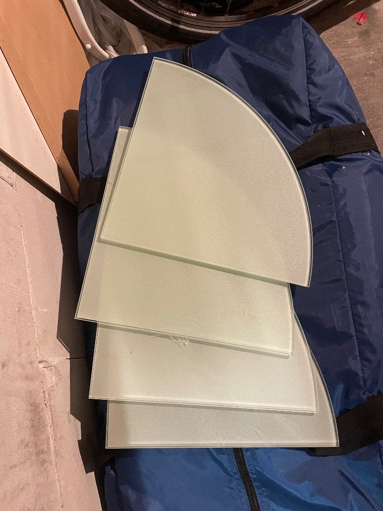 Hoek plankjes glas mat 4 stuks, Ophalen, Gebruikt