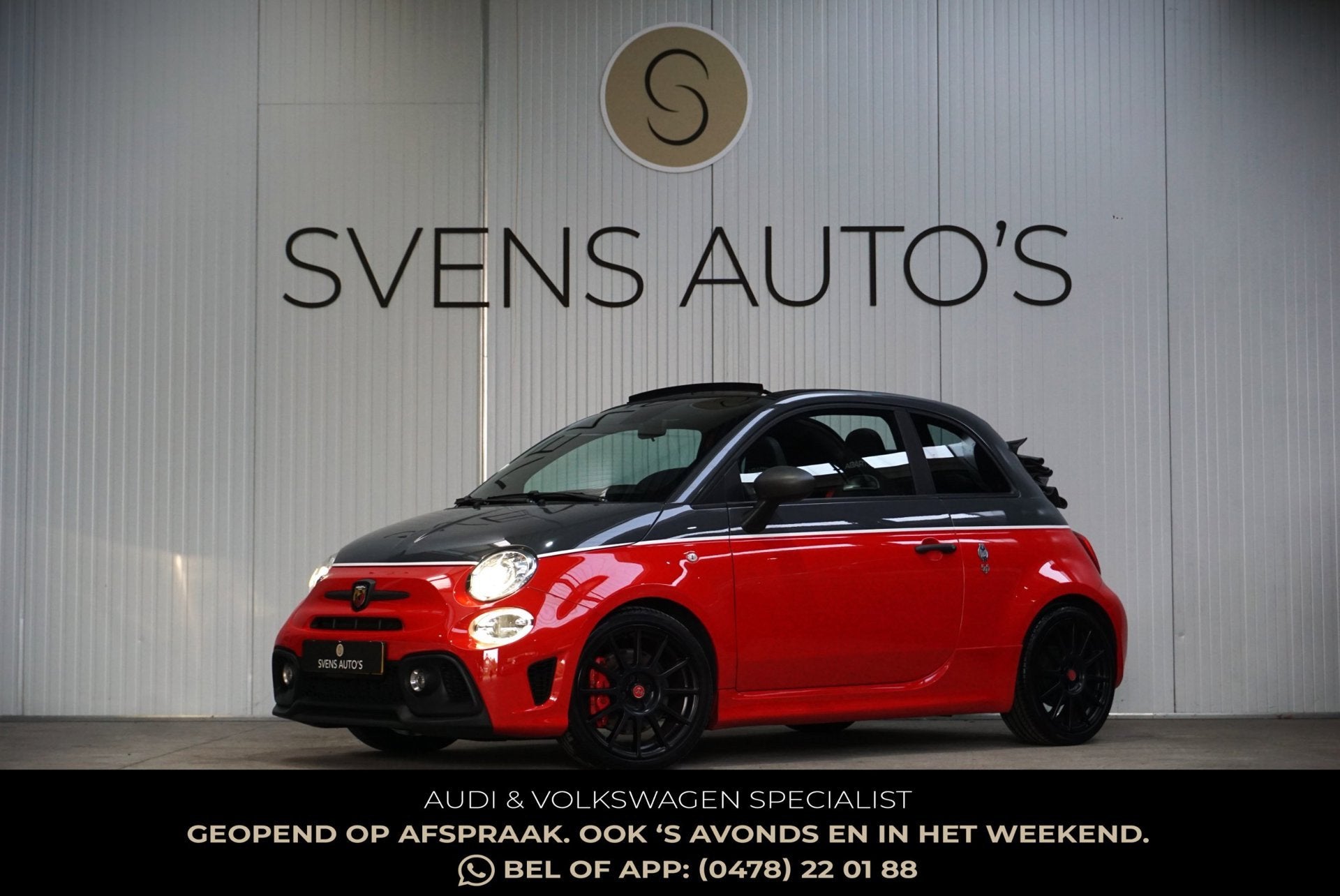 Abarth 595C 1.4 180pk Competizione|Bi-Colore|Beats|Brembo|Xe, Voorwielaandrijving, Gebruikt, Zwart, 4 cilinders