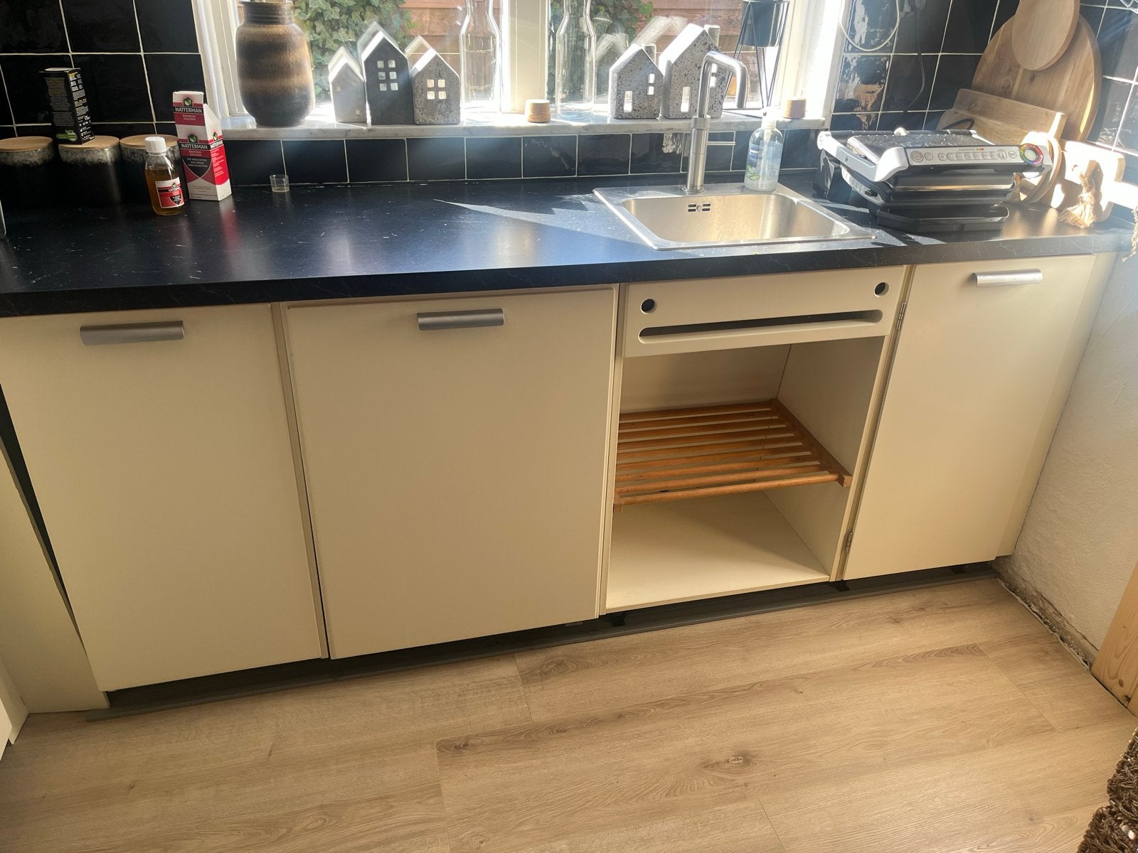 Piet Zwart Bruynzeel Keuken met Lades en Spoelbak, Ophalen, Gebruikt, Enkelwandige keuken, Kunststof