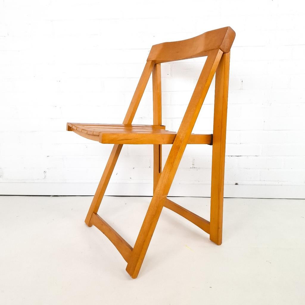 Vintage houten klapstoel Triëst Aldo Jacober jaren 70, Ophalen of Verzenden