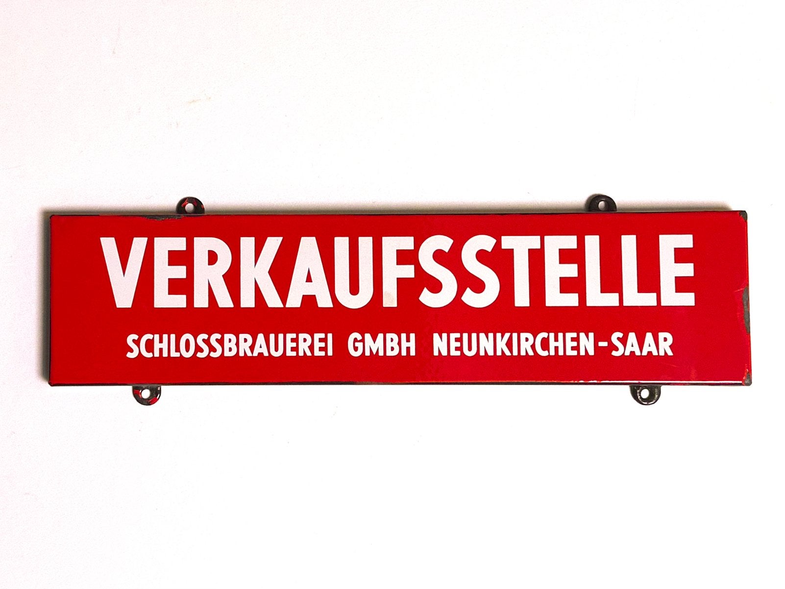 Vintage Duits Emaille Reclamebord Schlossbrauerei Neunkirche, Verzenden