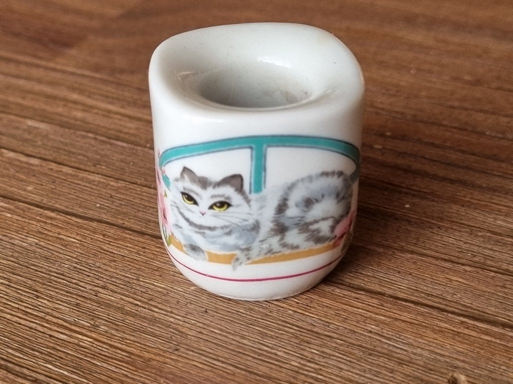 Mooie Vintage Kat Poes Mini kandelaar Funny Design W Germany, Huis en Inrichting, Woonaccessoires | Kandelaars en Kaarsen, Overige materialen