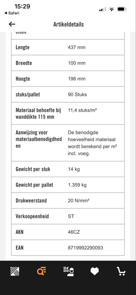 Kalkzandsteen blokken - 437x100x198 mm, Ophalen of Verzenden, Gebruikt, Kalkzandstenen